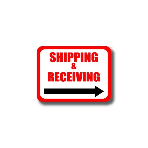 Ergomat 12in x 9in RECTANGLE SIGNS - Shipping & Receiving Right Arrow DSV-SIGN 108 #0341R -UEN - main